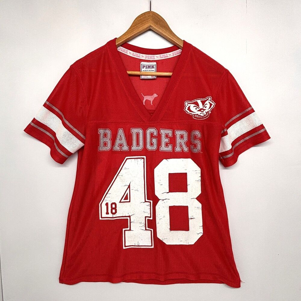 Victoria's Secret PINK Wisconsin Badgers Jersey Bucky Badger Women's Size Medium